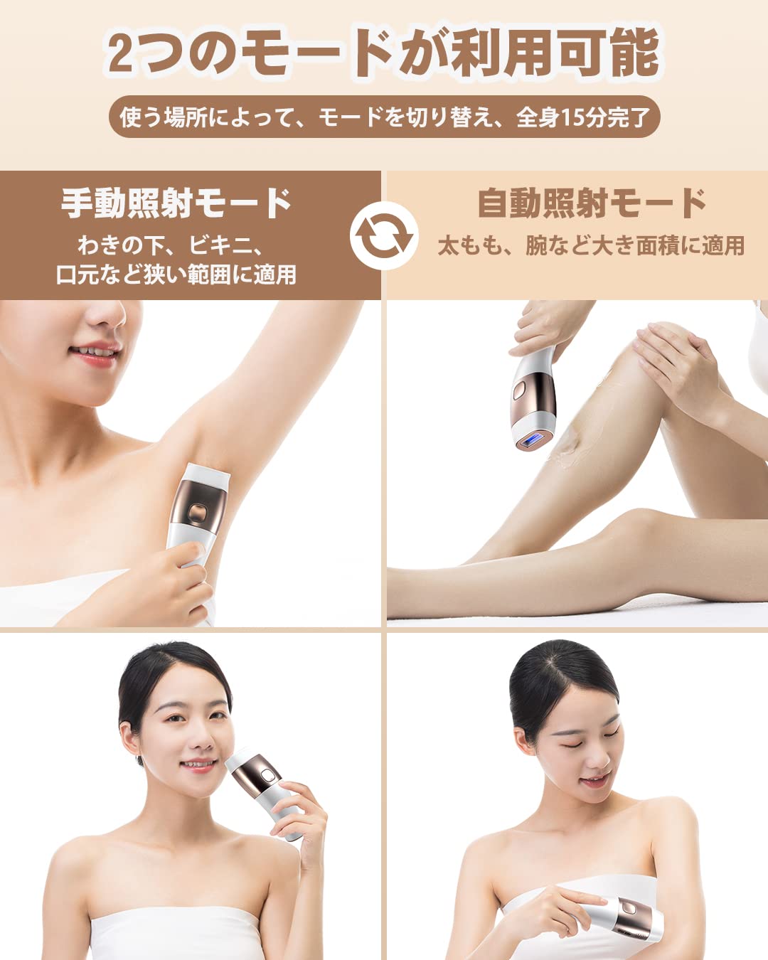 デュアルレーザー 脱毛器&美顔器 2way デュアルレーザー 脱毛器&美顔器 2way